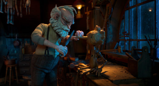 Pinocchio being carved