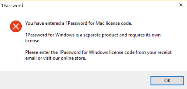 pc 1password seperate purchase