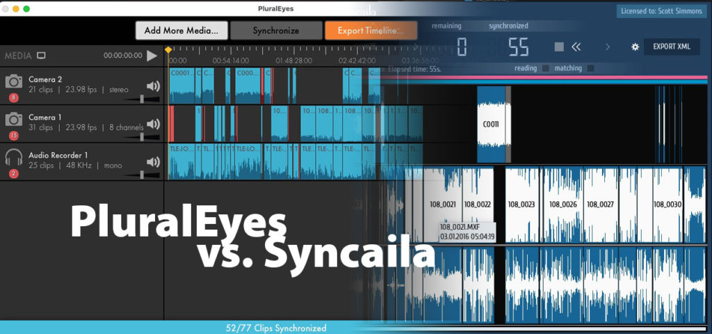 Audio Waveform Sync Shootout: PluralEyes vs Syncaila 1