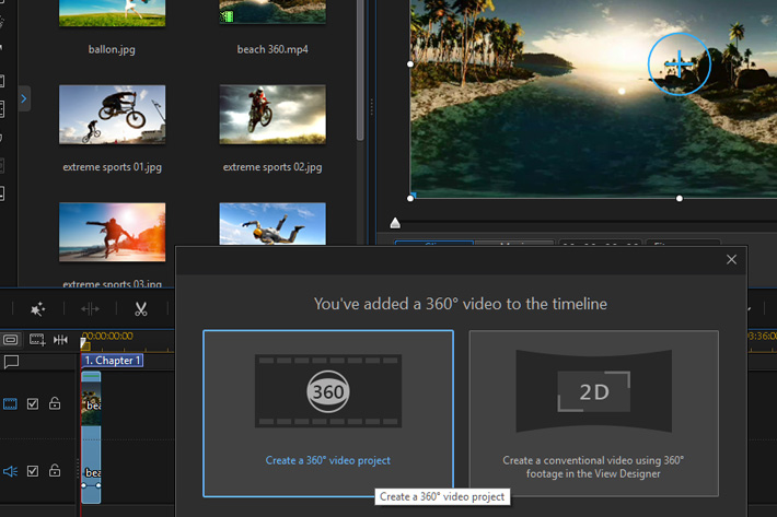 PowerDirector 15: 360-degree and vertical video editing