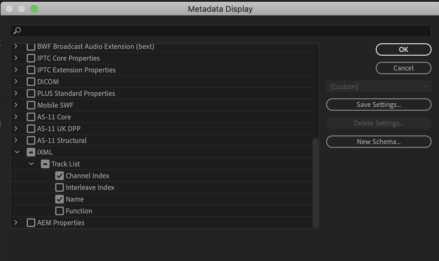 Adobe and Avid need to support iXML metadata for audio channels in the timeline 48