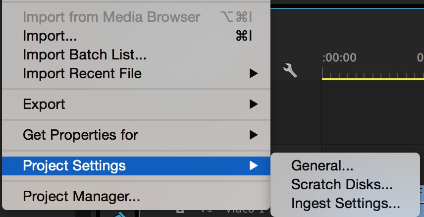 A new menu under Project Settings covers ingesting and it's new options.