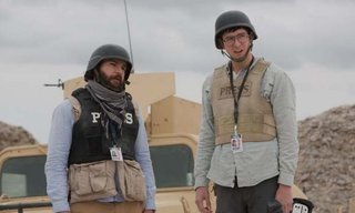 Left to right: Christopher Abbott plays Fahim Ahmadzai and Nicholas Braun plays Tall Brian in Whiskey Tango Foxtrot from Paramount Pictures and Broadway Video/Little Stranger Productions.