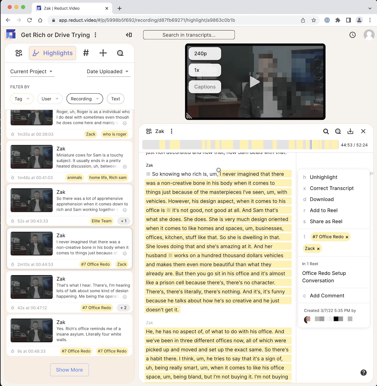 Review: Reduct.video - A cloud and AI-based system to transcribe, organize, correct and edit video from transcripts 19