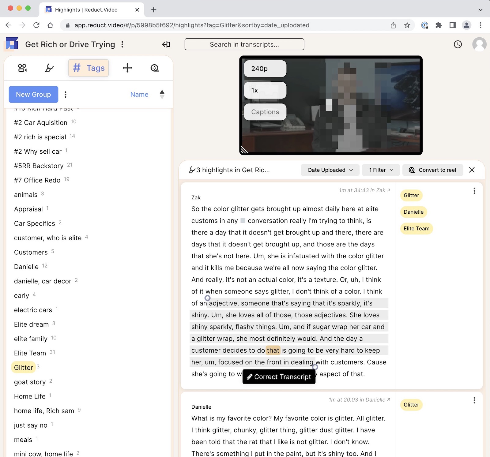 Review: Reduct.video - A cloud and AI-based system to transcribe, organize, correct and edit video from transcripts 30