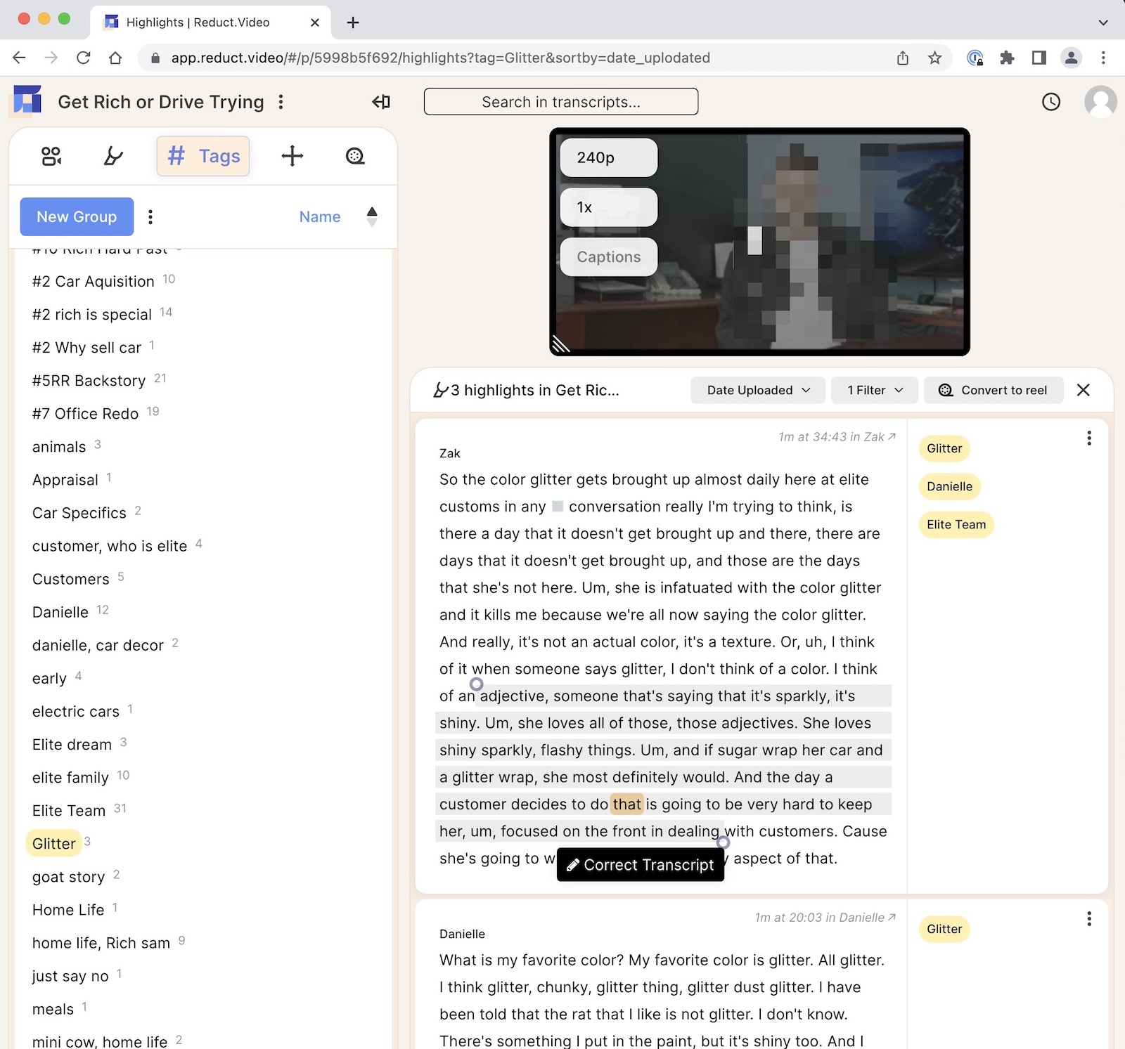 Review: Reduct.video - A cloud and AI-based system to transcribe, organize, correct and edit video from transcripts 7