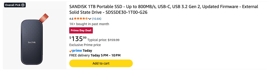 Any good external SSD deals for Amazon Prime Day? 15 Any good external SSD deals for Amazon Prime Day? 15