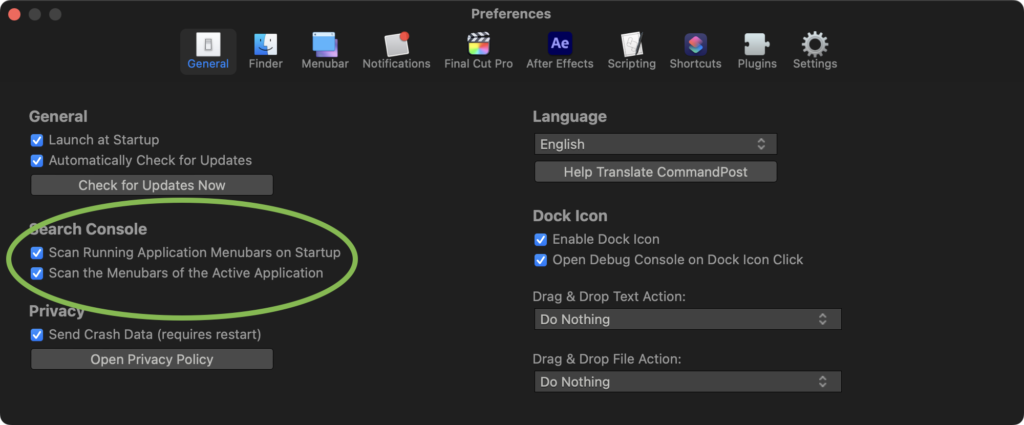 Enable control surfaces with CommandPost  21