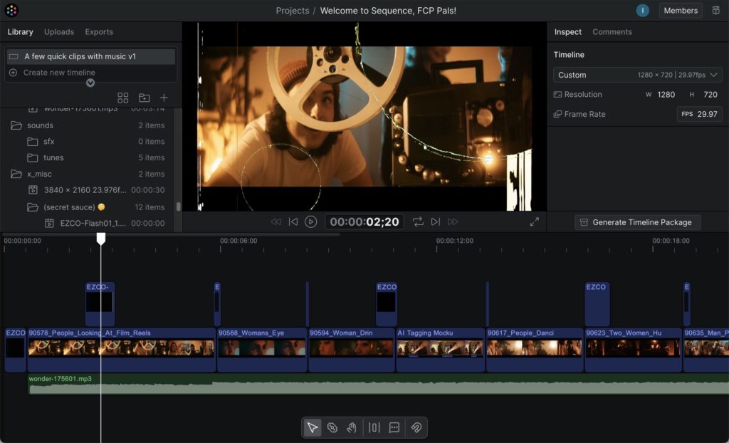 Sequence: video editing in the cloud 3