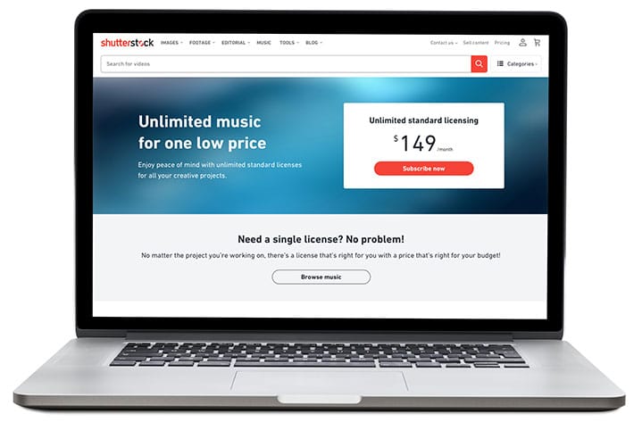 Shutterstock offers a new unlimited music subscription