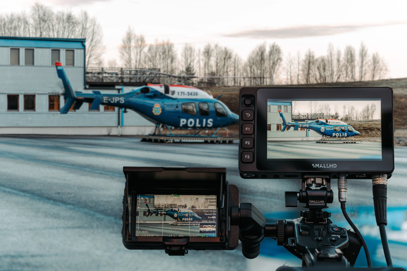 Shooting from helicopters, with the SmallHD Ultra 5 monitor