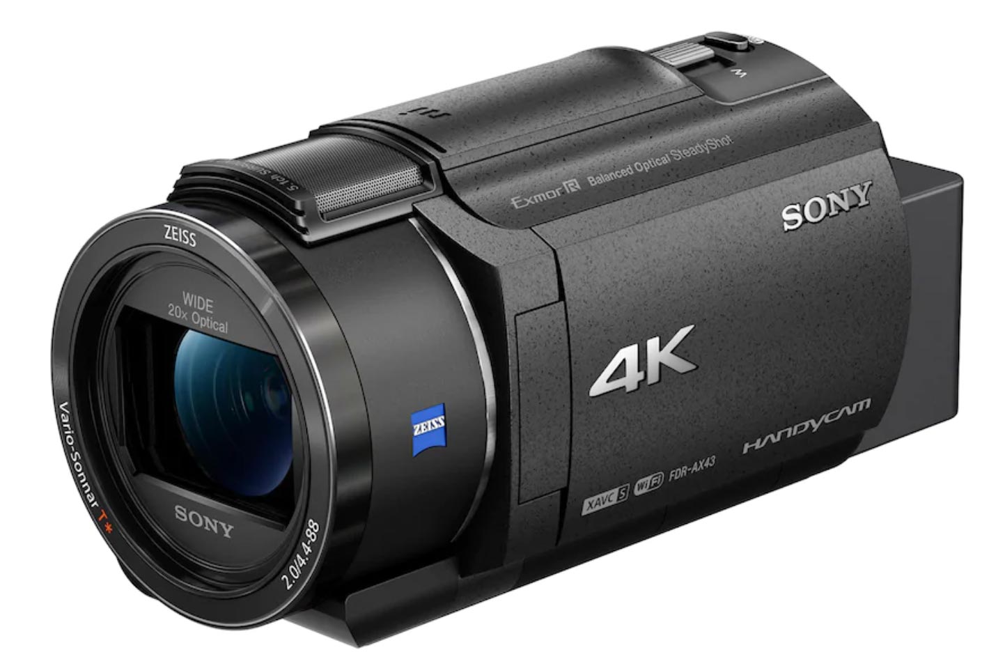 Sony FDR-AX43 a compact 4K Handycam with gimbal inside