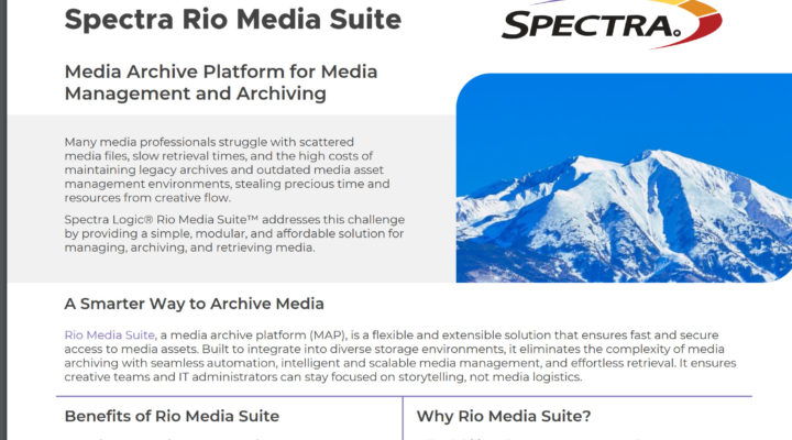 Spectra Logic introduces Rio Media Suite