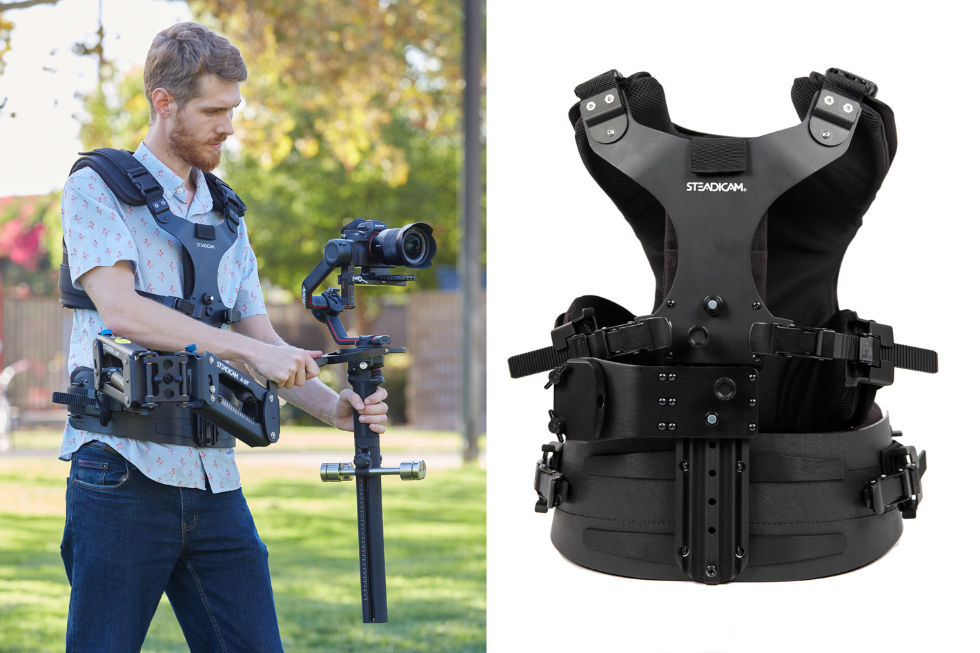 Steadimate-RS converts Ronin gimbal to a body-worn Steadicam