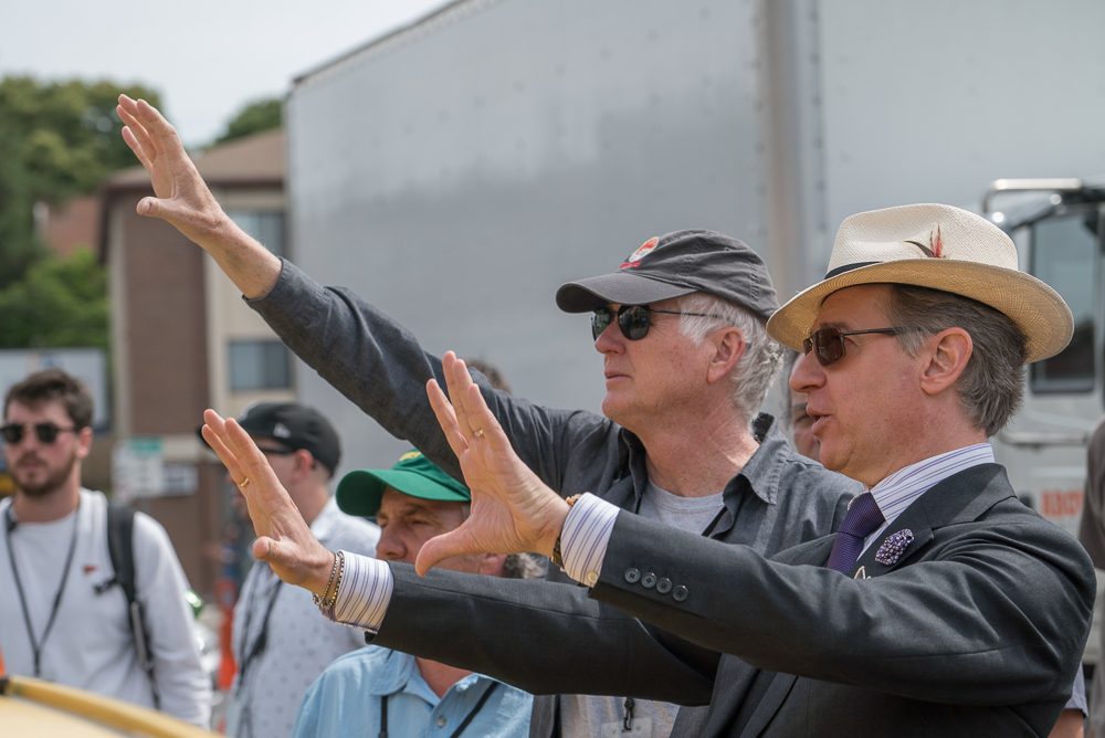 Director Paul Feig and DP Robert Yeoman on the set of Columbia Pictures' GHOSTBUSTERS.