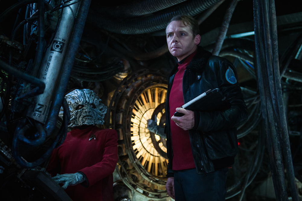 Left to right: Deep Roy plays Keenser and Simon Pegg plays Scotty in Star Trek Beyond from Paramount Pictures, Skydance, Bad Robot, Sneaky Shark and Perfect Storm Entertainment