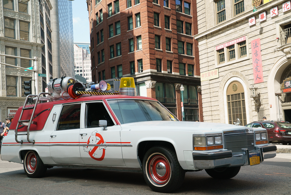 The Ecto-1 in Columbia Pictures' GHOSTBUSTERS.