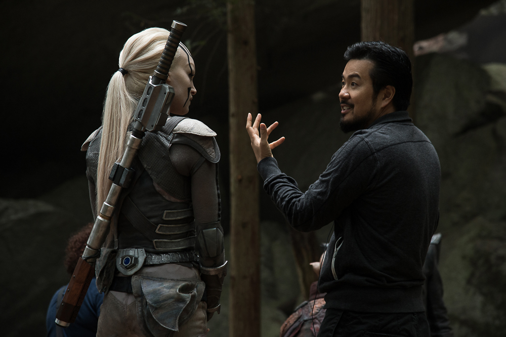 Left to right: Sofia Boutella and Director Justin Lin on the set of Star Trek Beyond from Paramount Pictures, Skydance, Bad Robot, Sneaky Shark and Perfect Storm Entertainment